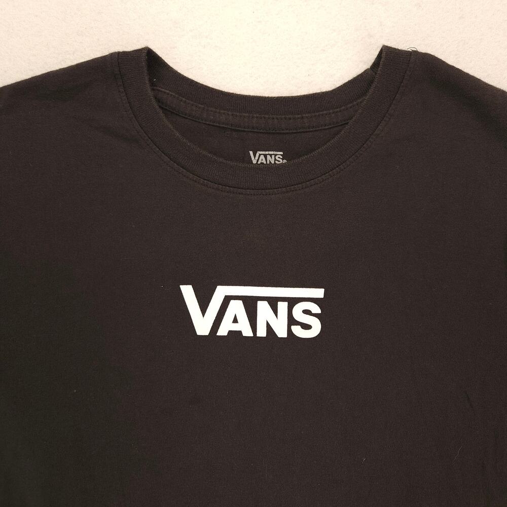 Vans Off the Wall Long Sleeve Crew Neck Shirt Mens Size Small S Black White